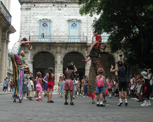 We came across this troupe of clowns that were entertaining a group of kids from a local school.