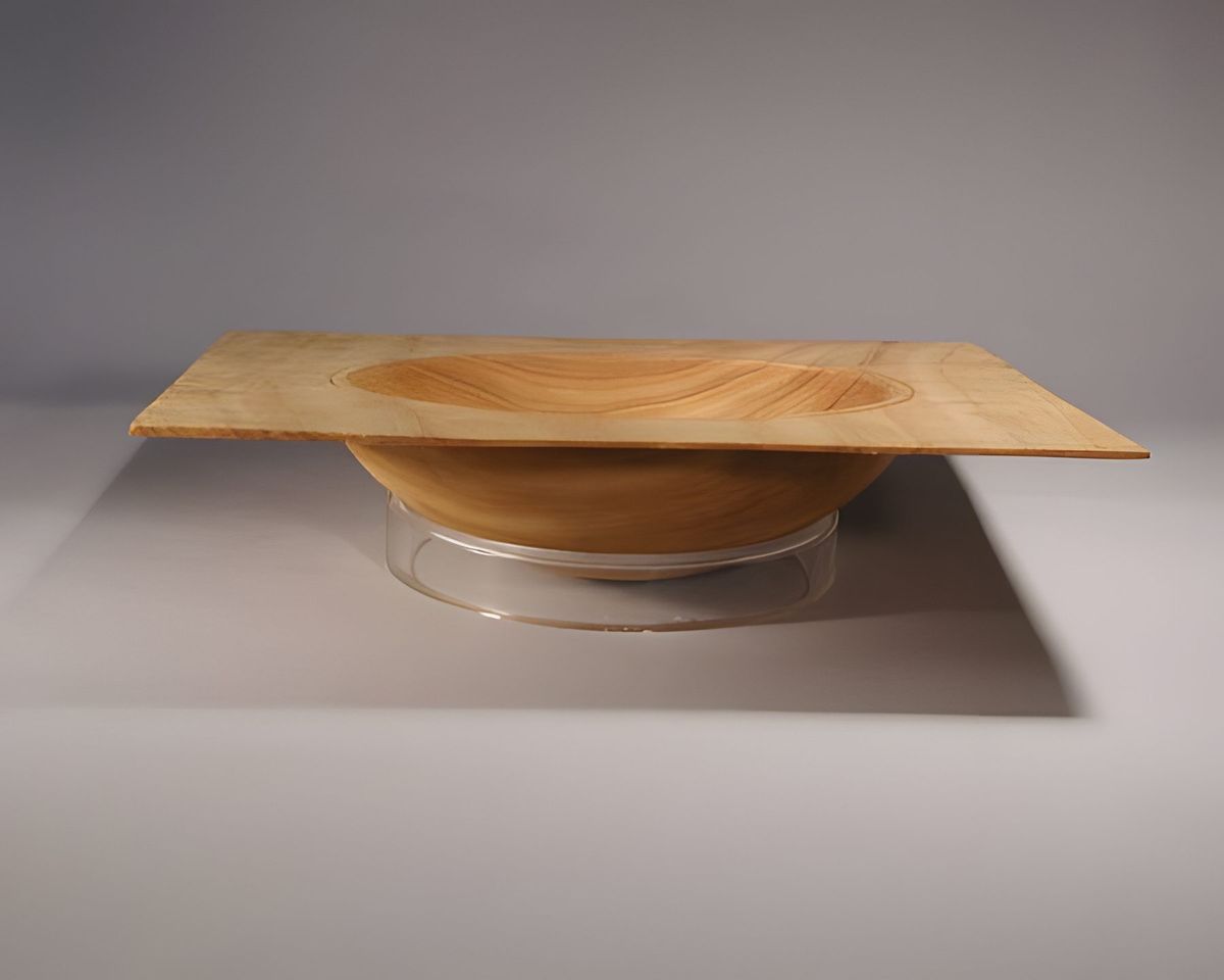 I turned a 4" square thin wall piece and set it on a plastic foot.