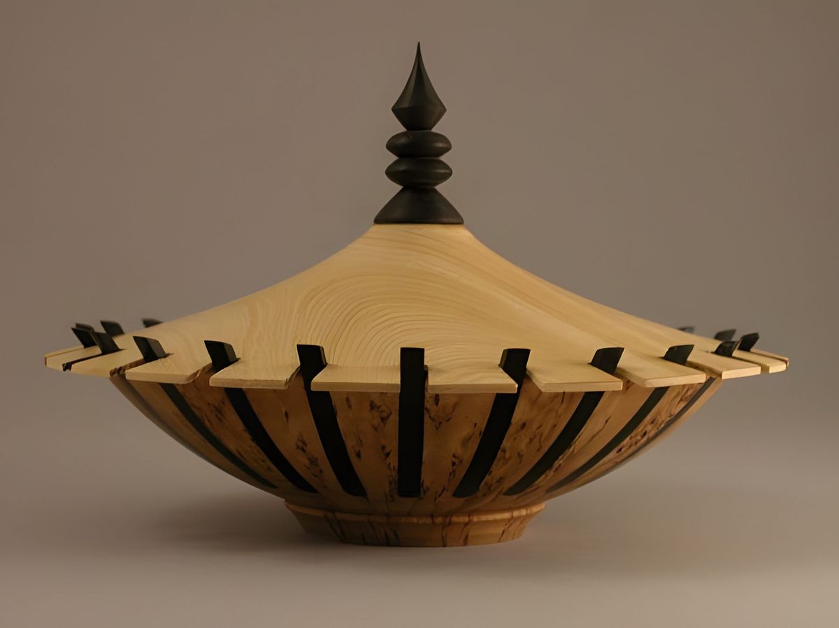 This piece is made from Mazur Birch/ Yellow Prickel and Ebony.