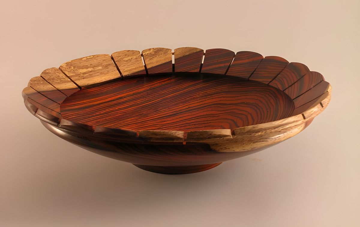Cocobolo 5 7/8 x 1 1/2 high I have this in here to remind me not to spend a lot of time on a bad piece of wood.