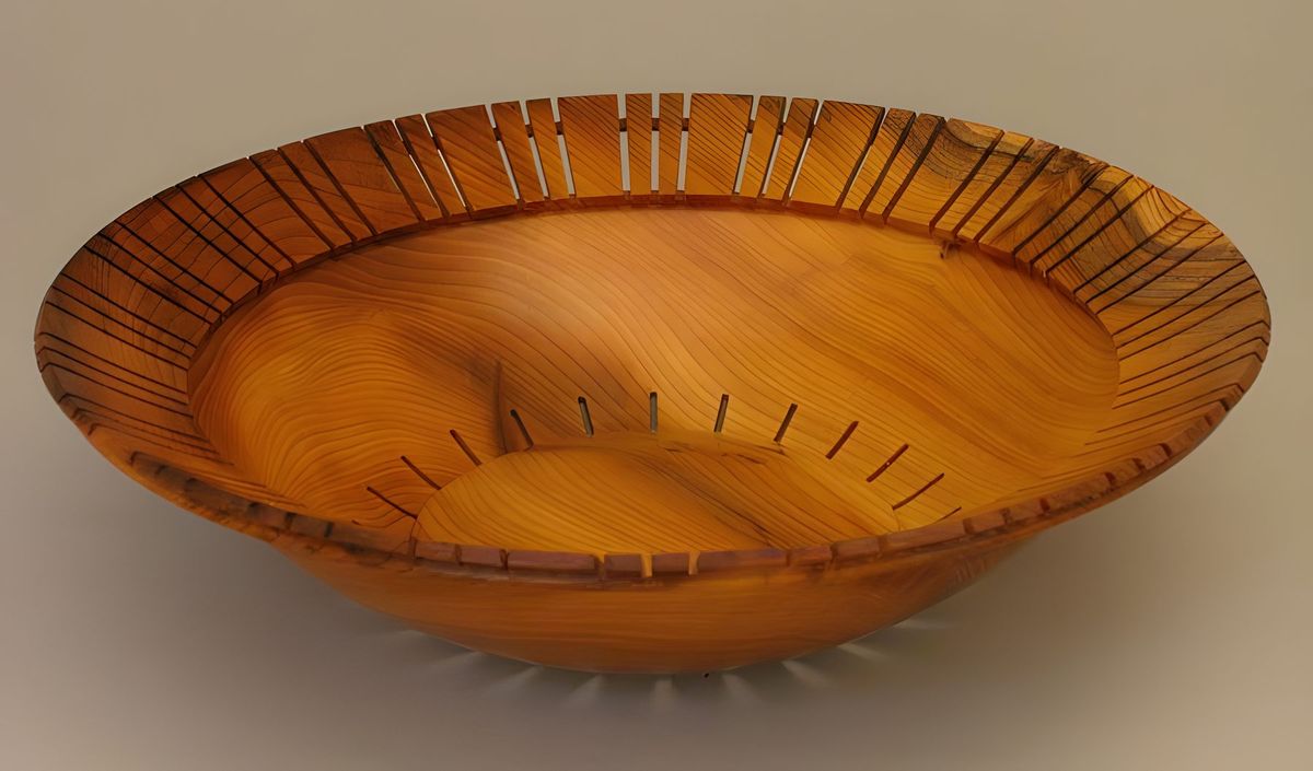 Same idea, except I varied the center of the rim and the bowl, and shortened the cuts.
