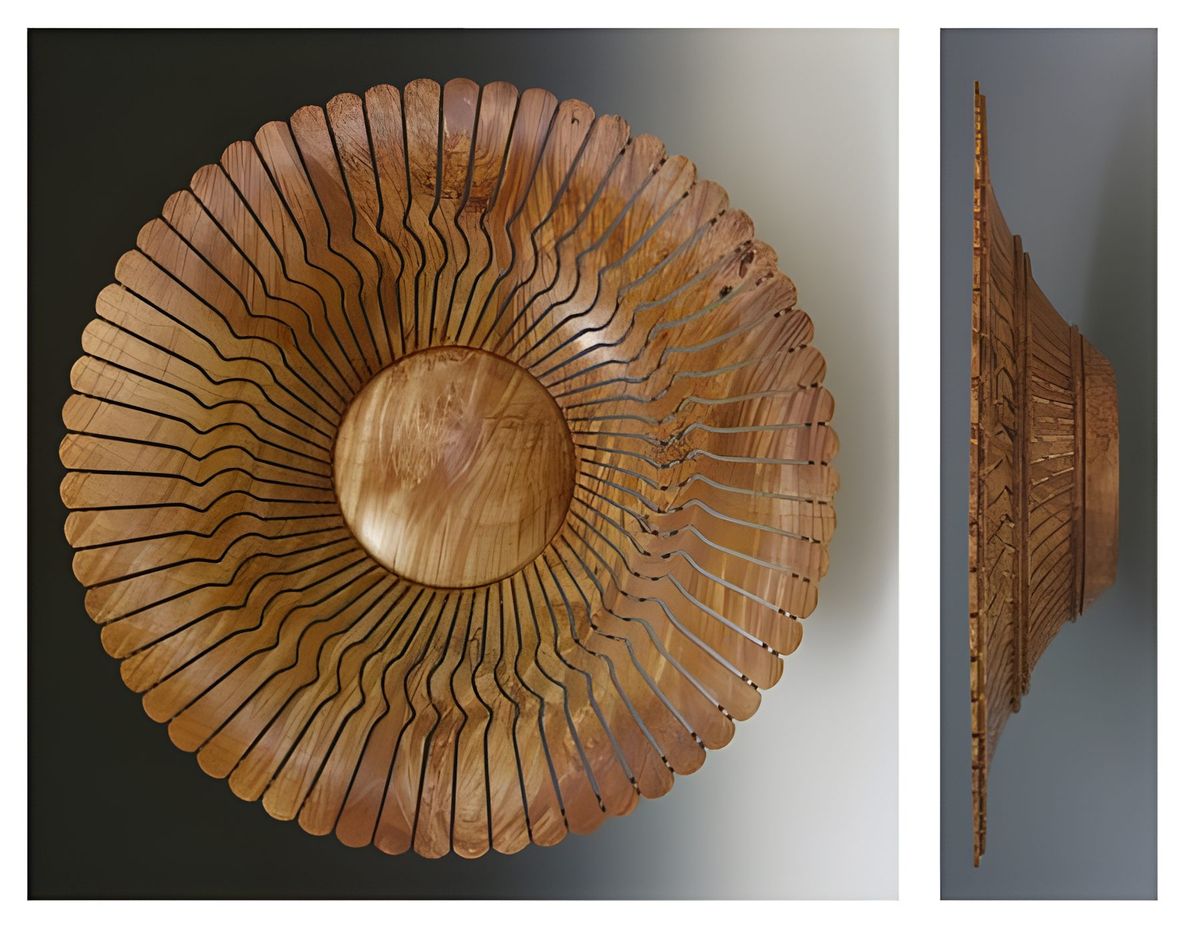 This piece and the "Return To Oz" piece came out of the same incredible piece of Maple Burl.