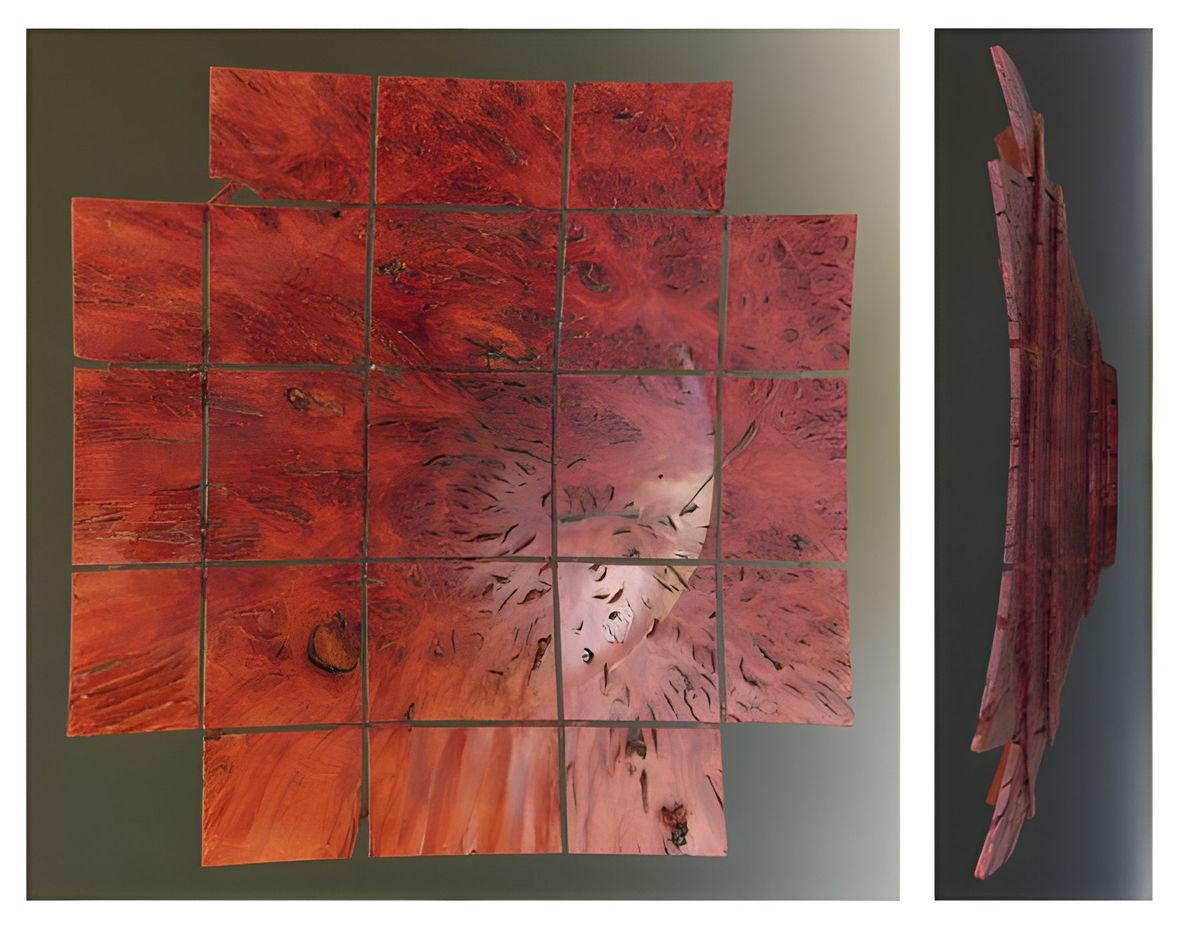Jarrah Burl and "Circle In A Square." It is almost impossible to get the lighting to fully outline the effect but it is…