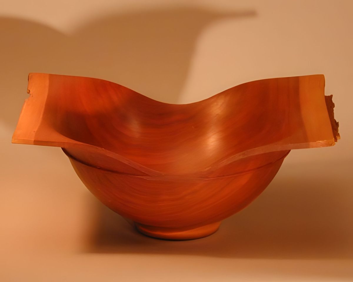 Natural edge cherry bowl.