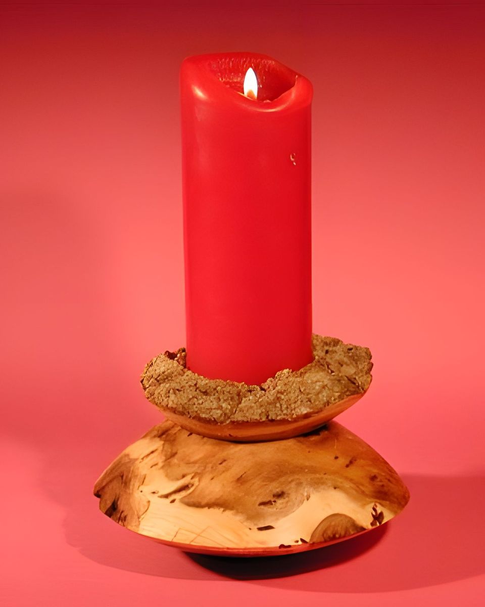 Burl candlestick. We use this every Christmas as a centerpiece for our table.