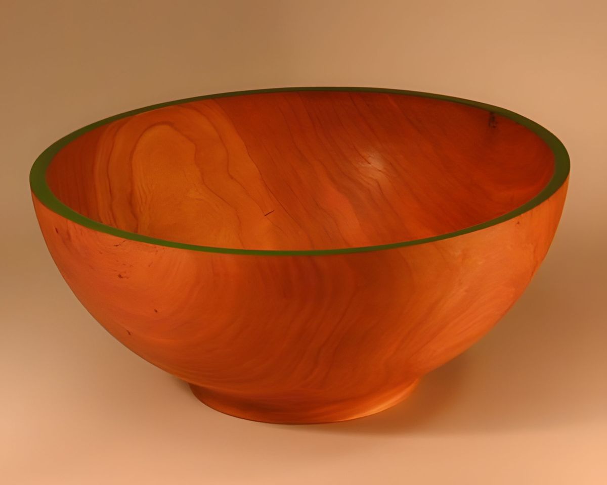 Cherry, Green paint. 12" diam.