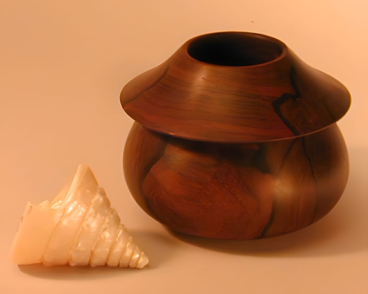Zircote, 3" high This wood was brought home from Belize by Fiona after a diving trip.