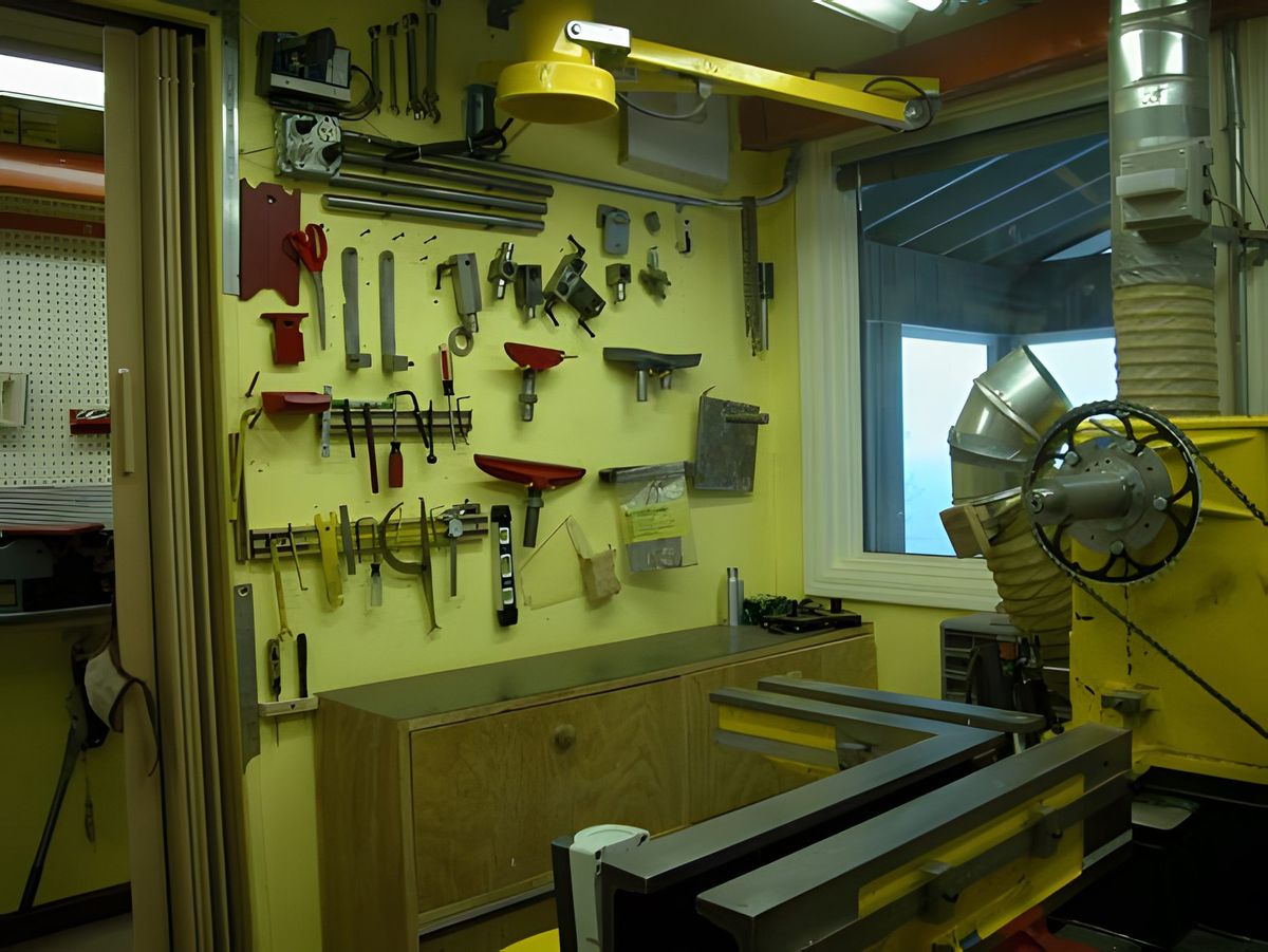 Tool wall looking toward lake