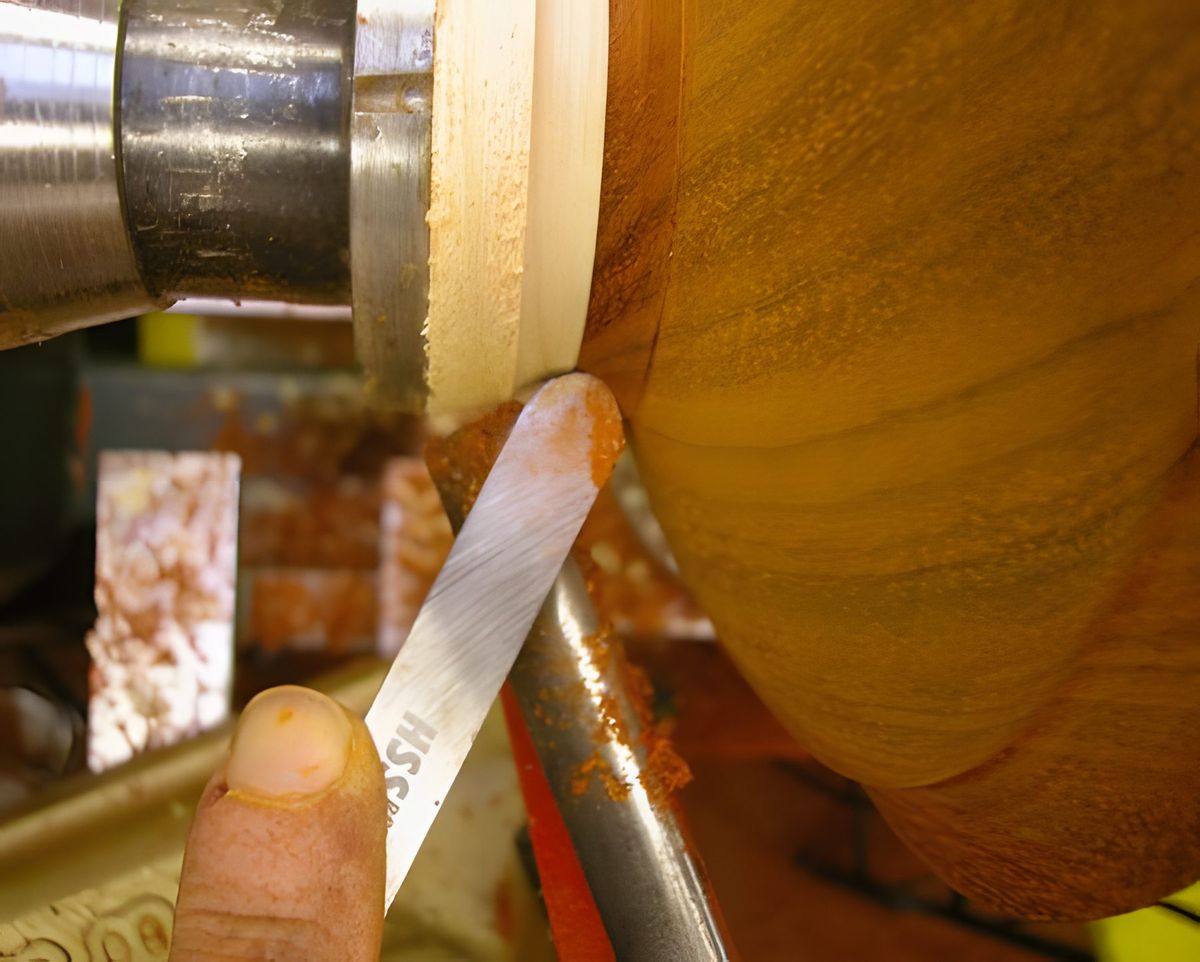 Going from an inside cut to an outside cut requires resetting the holder and reversing the router.