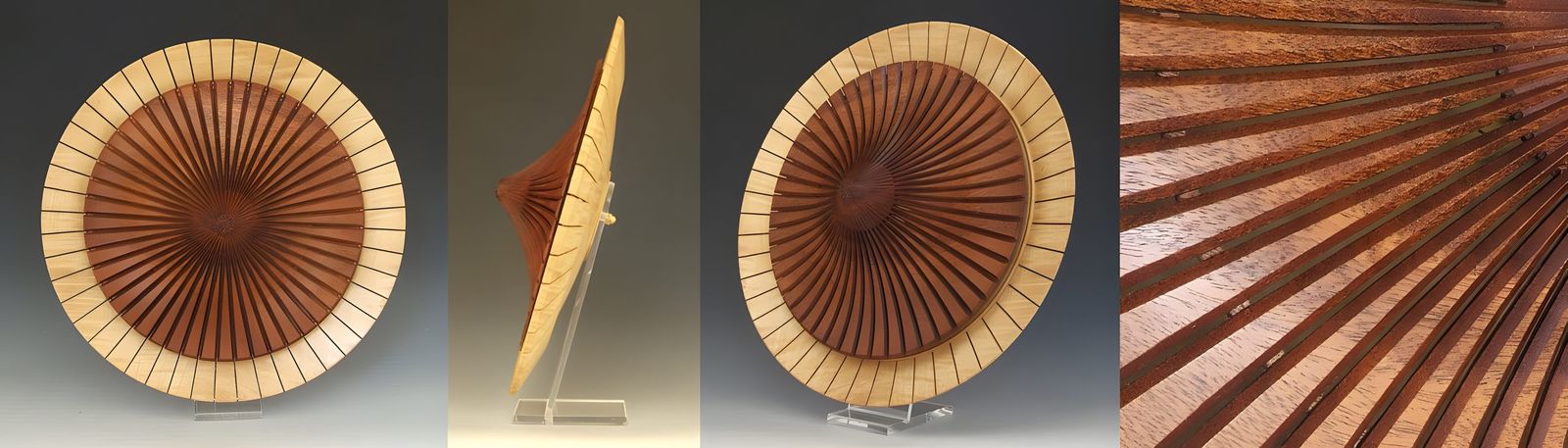 This piece is a combination of Maple and Mahogany.