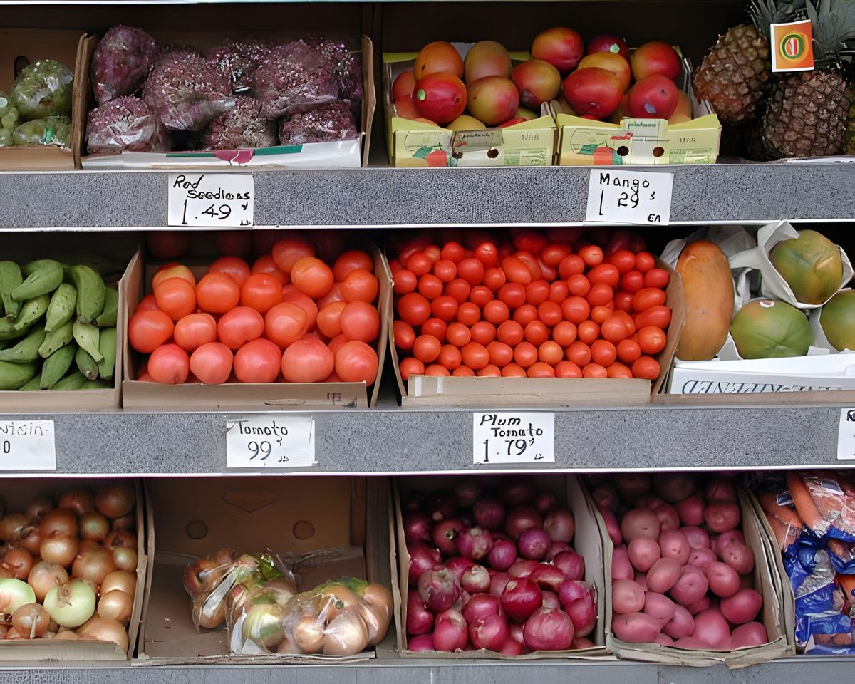On the next block there was a fruit and vegetable store.