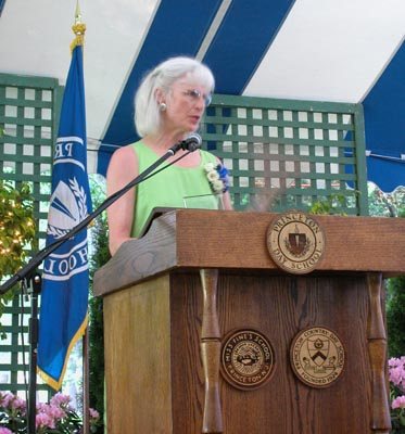 Cherry graciously accepting the honor bestowed upon her.