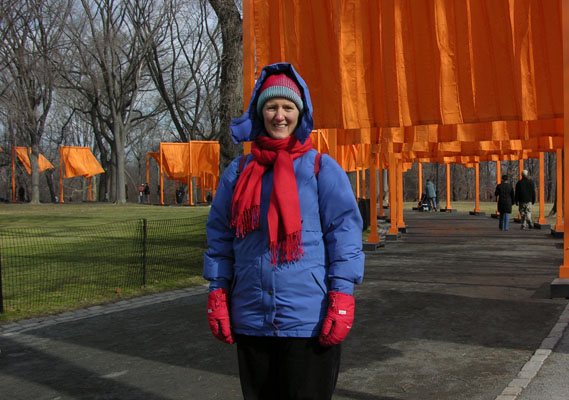 A few weeks later, notice the leaves on the trees are gone, Fiona and some friends went walking in the park.