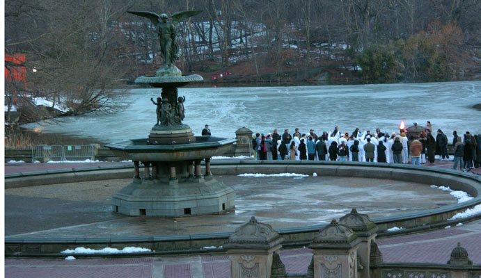 On one of my walks home I passed through the fountain and saw this group of people.