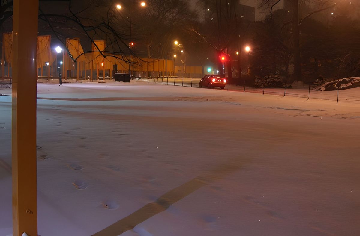 The snow came..... I don't know if Christo planned this but the snow took it to a whole other level.